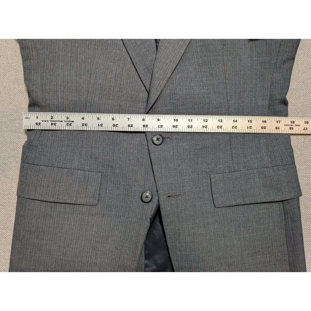 Hart Schaffner Marx Men's Blazer 36S Gray Pinstripe Suit Jacket Wool